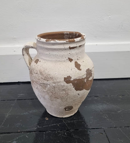 Small Vintage White Turkish Pot #2