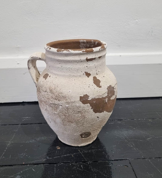 Small Vintage White Turkish Pot #2