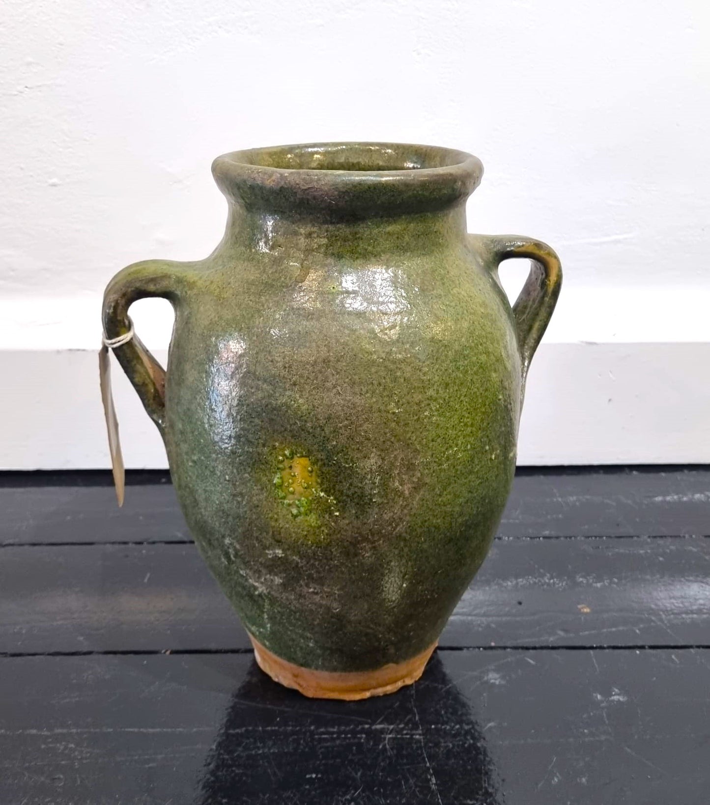 Vintage Green Glazed Turkish Pot