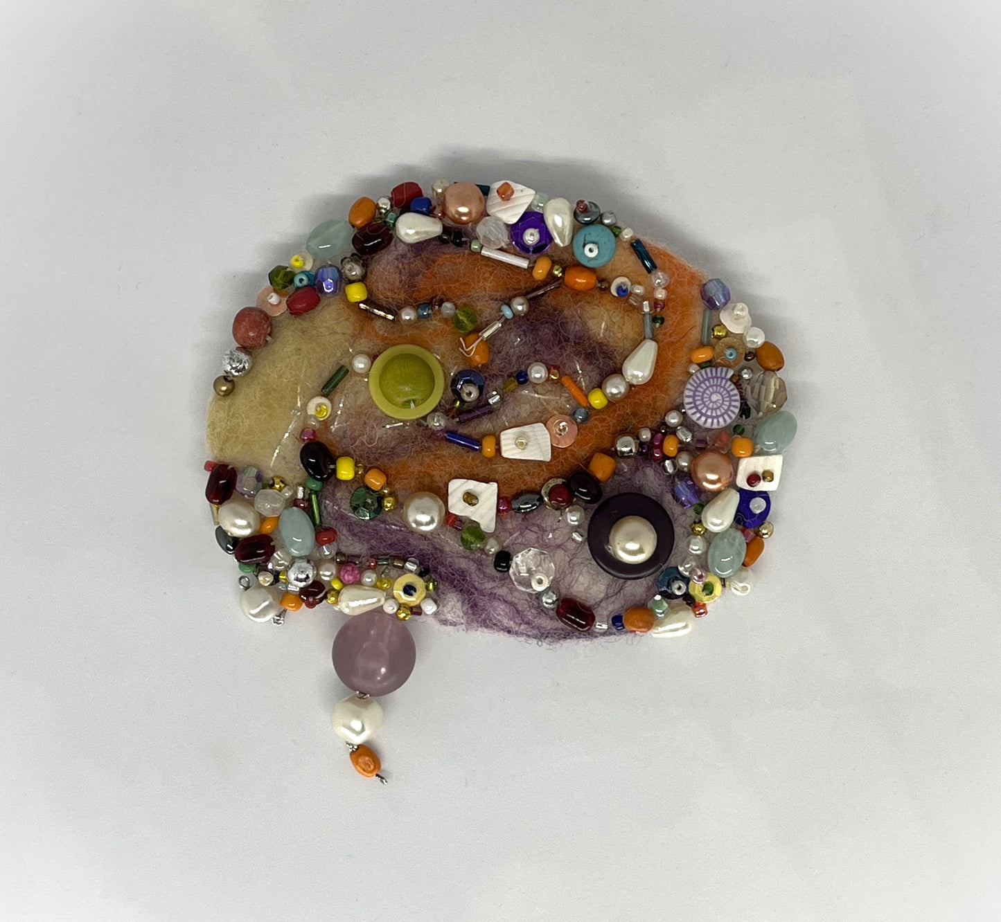 Brooch 1 - Orange and Purple