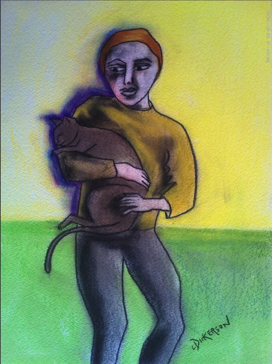 Boy holding cat