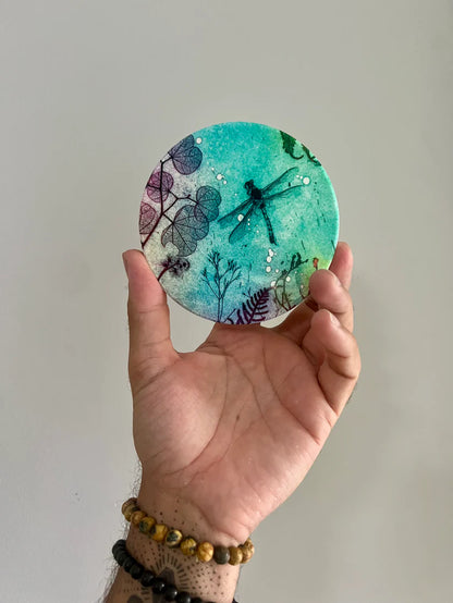 Ocean Dragonfly Ceramic Coaster