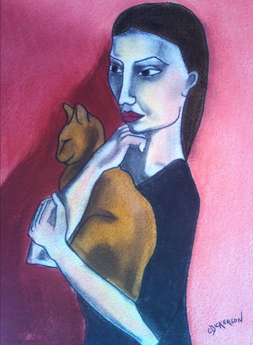 Woman holding Burmese cat