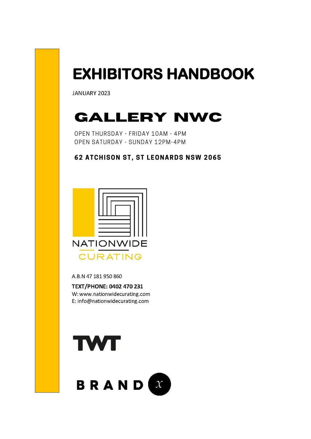 Page 1: Exhibitors Handbook